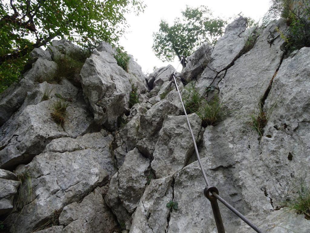 The last ascent towards the exit of "Furlanova Pot" (B)
