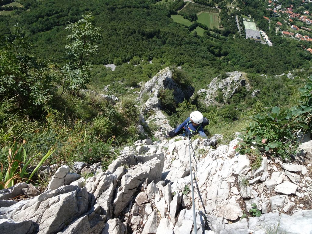 Maria enjoys the climb and view from "Otmarjeva Pot"