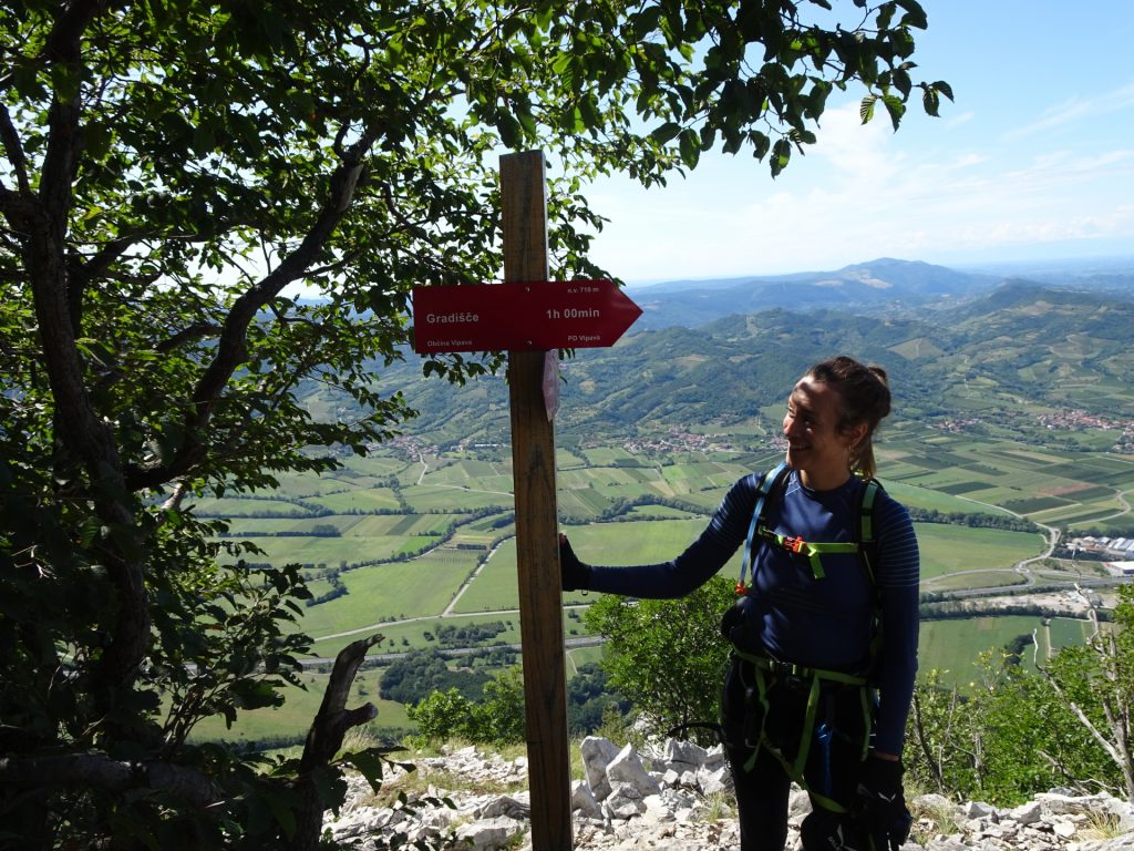 Maria at the exit of "Otmarjeva Pot" (now up to the top!)