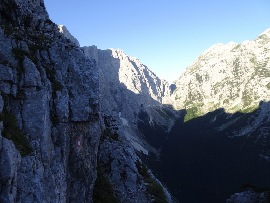 Fairly exposed trail at "Tominškova Pot"