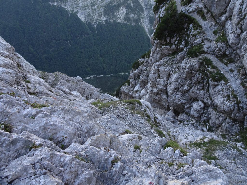 View back on the trail and the Via Ferrata