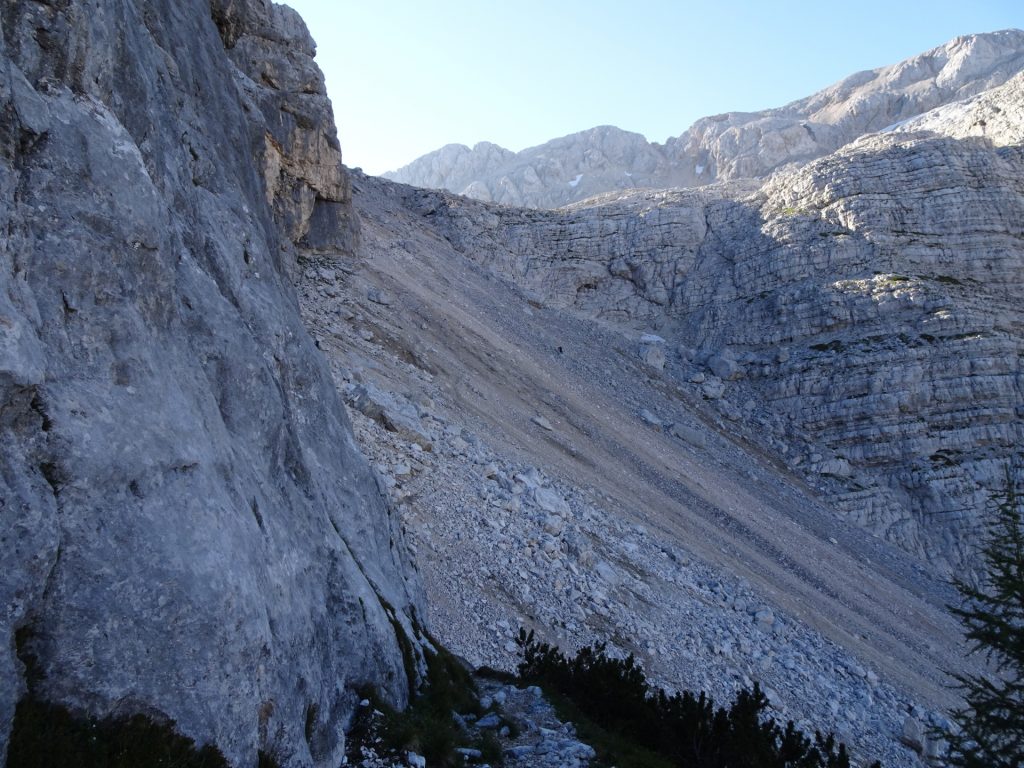 The scree field at the end of "Tominškova Pot"