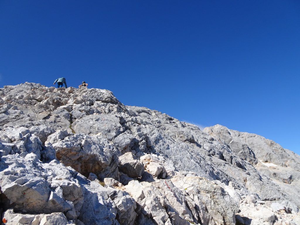 The "Zavarovana Plezalna Pot" towards the summit of "Triglav"