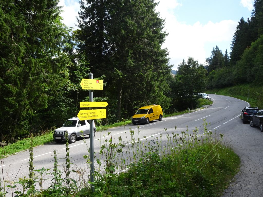 Turn right and follow the street at "Feistritzsattel"