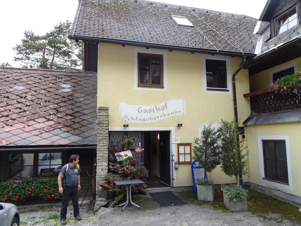 Robert is looking forward for refreshment at "Schlagobersbauer"