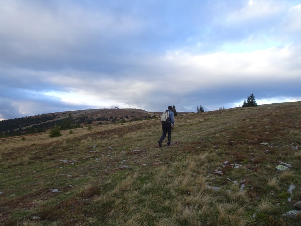 Robert hikes up towards "Stuhleck"