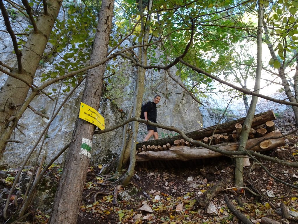 Bernhard is hiking up "Leitergraben"