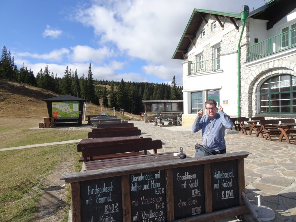 Rorbert looking forward to some refreshment at the "Berggasthof"