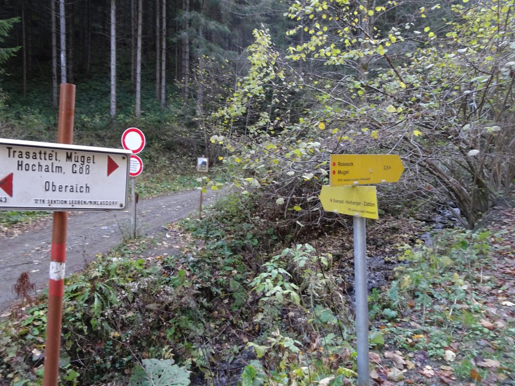 Crossing before the parking "Utschgraben" - Follow the trail towards "Hochanger"