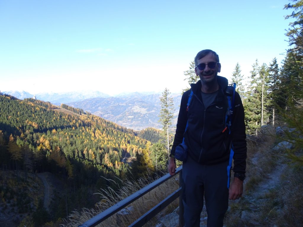 Stefan at the viewpoint of "Silberbrunn"