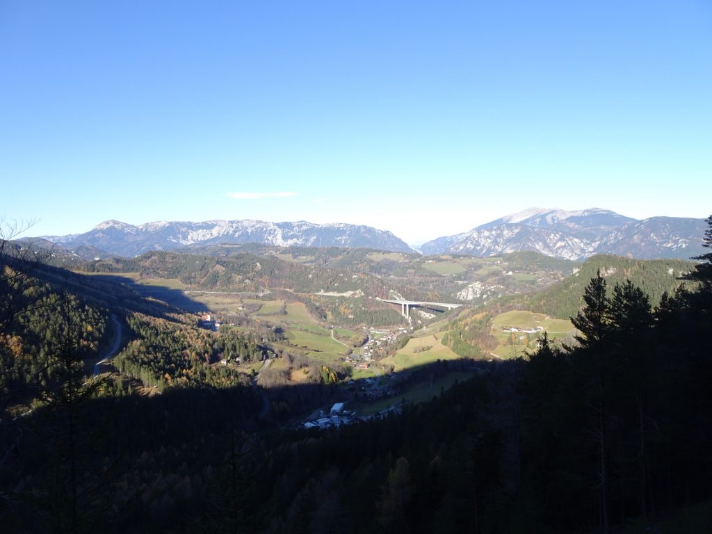 Scenic view towards "Rax / Schneeberg" from the trail towards "Westgrat"