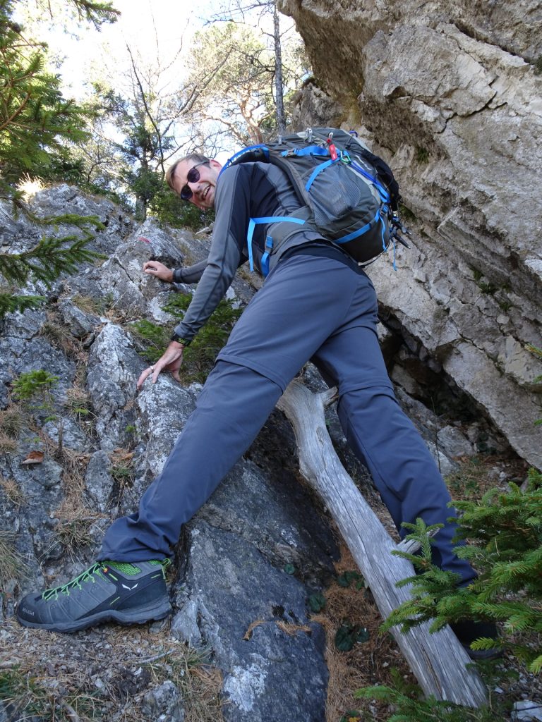 Stefan climbs up the "Westgrat"