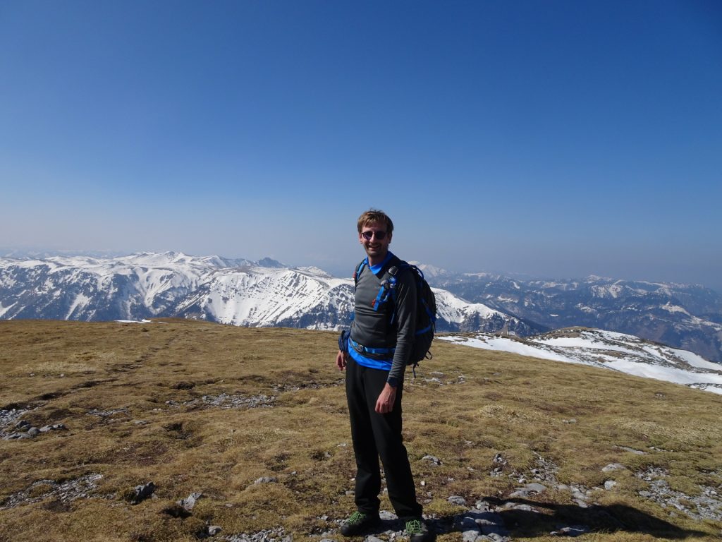 Stefan enjoys the amazing view from <i>Heukuppe</i>