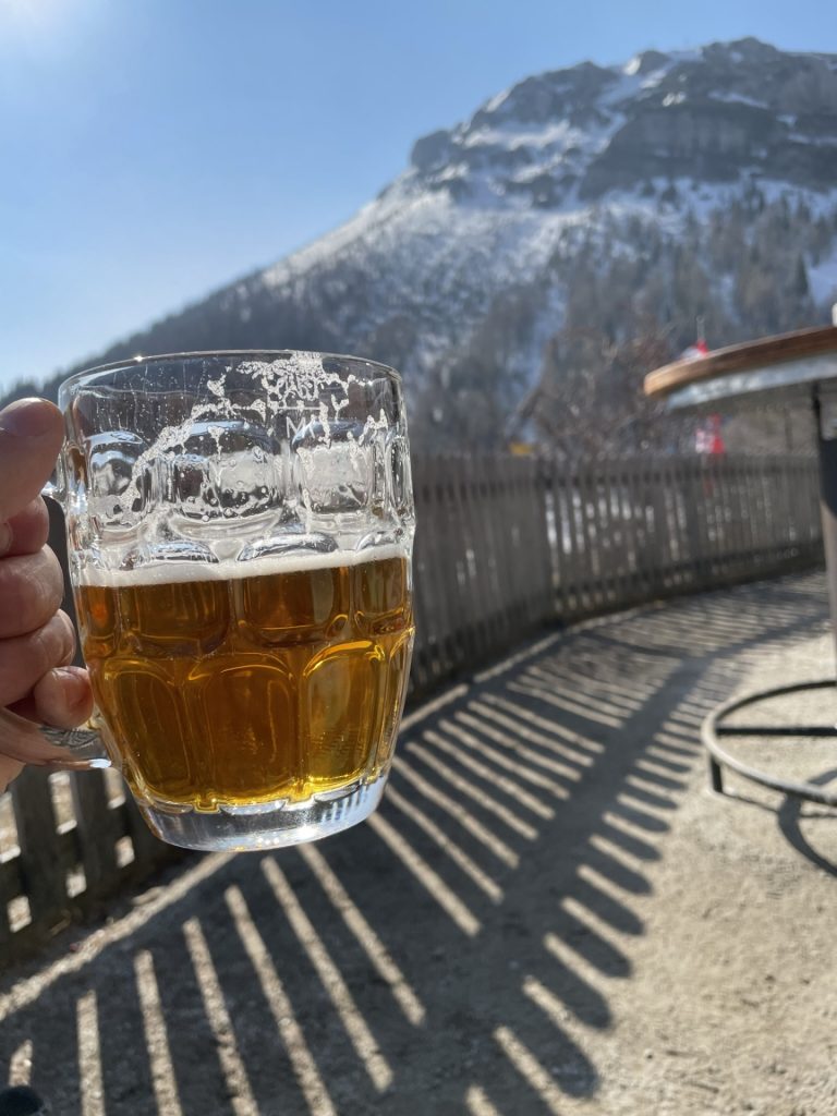 Well deserved refreshment at <i>Waxriegelhaus</i>