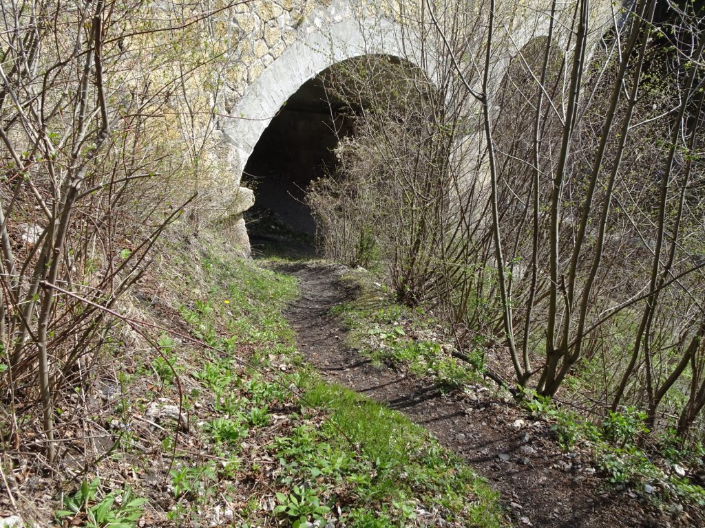 Follow the trail right after going through the bridge!