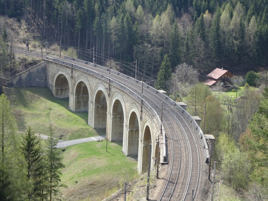 Hiking above the railway track