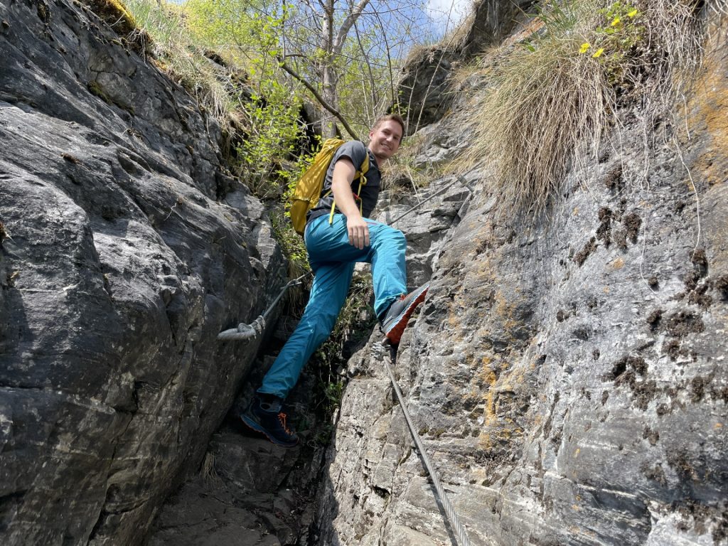 Oliver climbs first