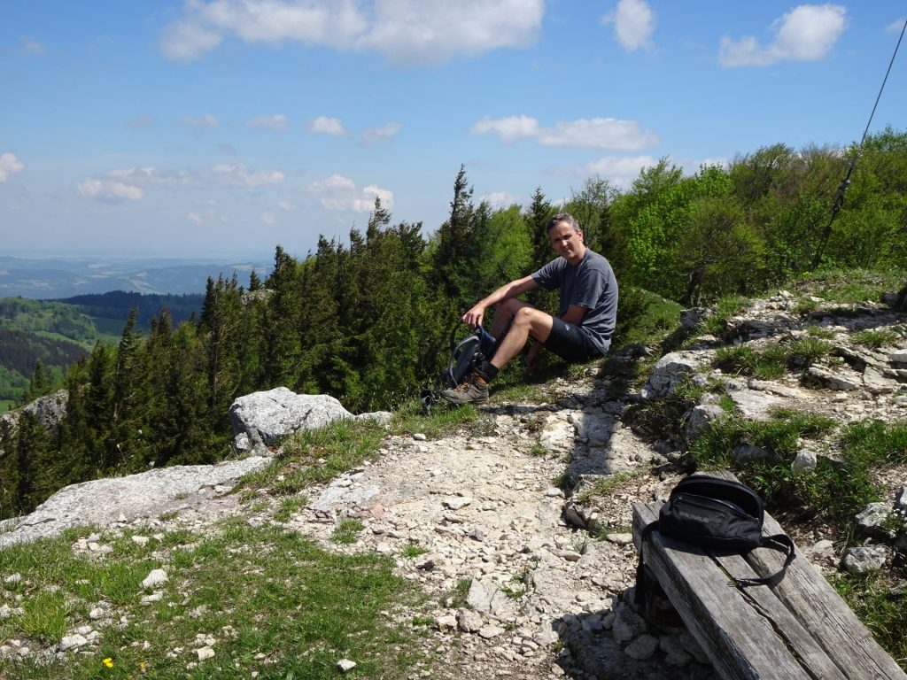Bernhard waits for the rest at the summit of <i>Hochstaff</i>