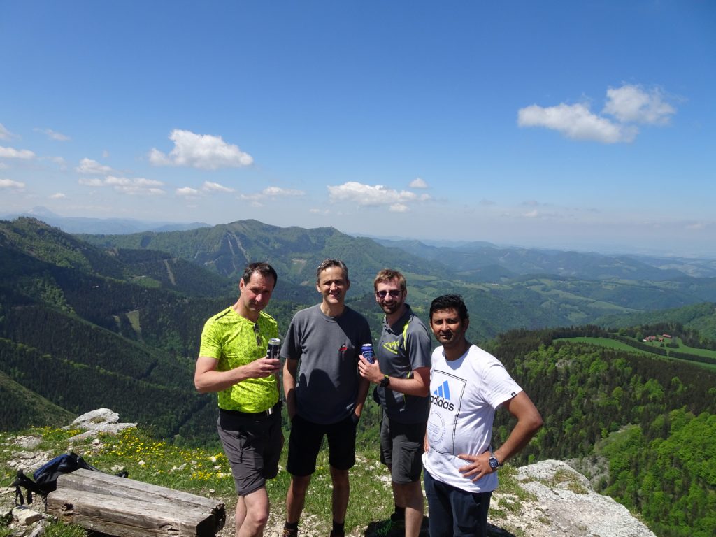 Hans, Bernhard, Stefan and Amitabh at the summit of <i>Hochstaff</i>