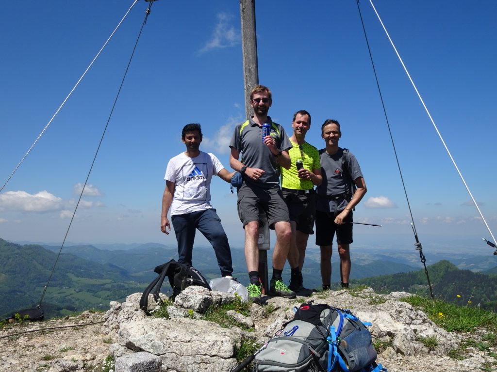 Amitabh, Stefan, Hans and Bernhard at the summit of <i>Hochstaff</i>