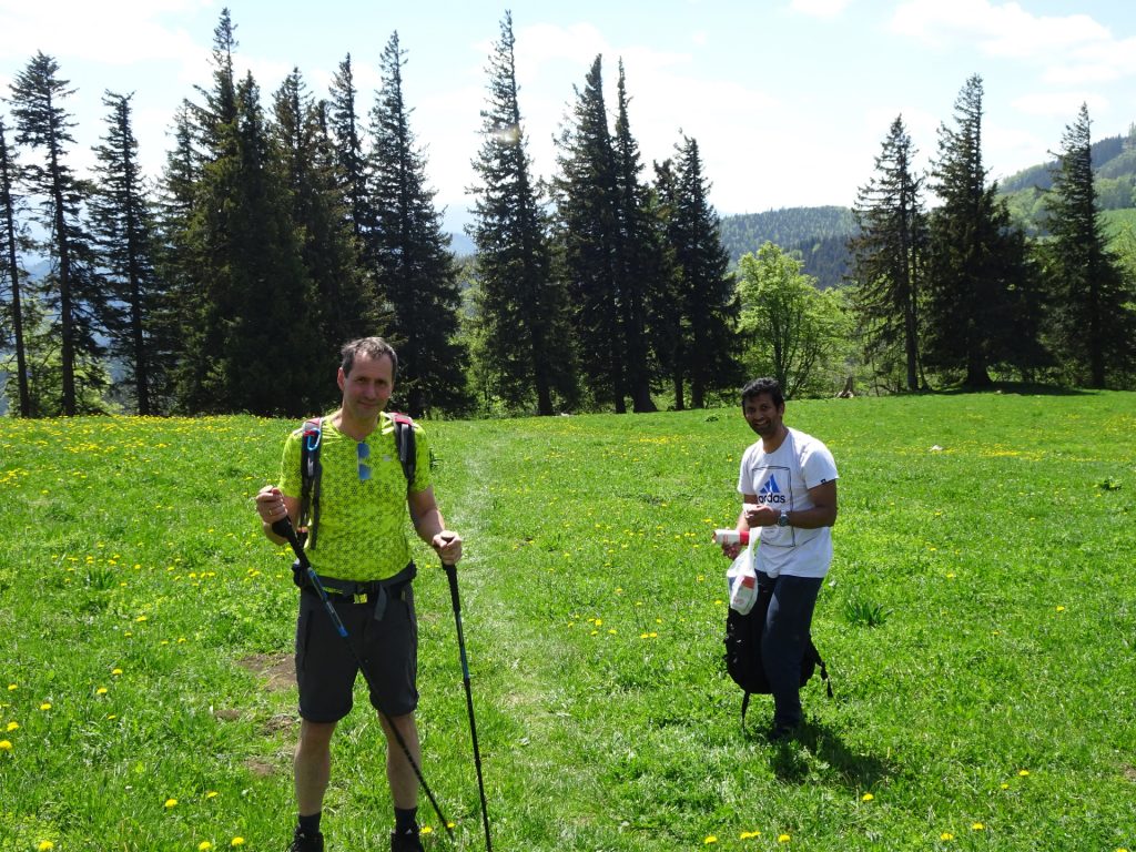 Hans and Amitabh are enjoying the hike