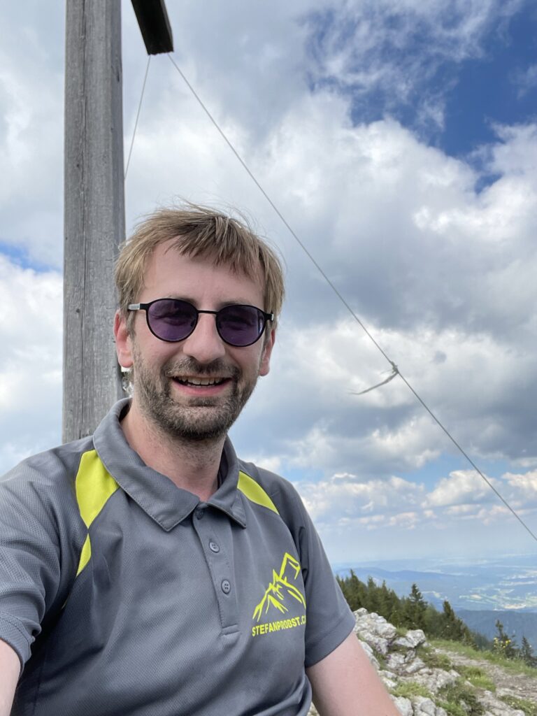 Stefan at the summit of <i>Erzkogel</i>