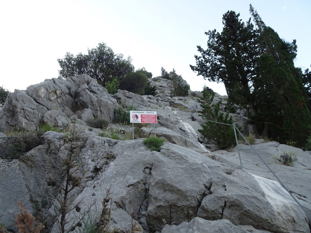 At the start of the Via Ferrata Fortica