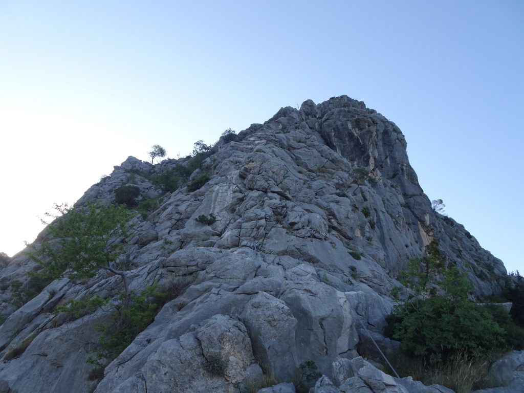 Climbing up the <i>Via Ferrata Fortica</i>