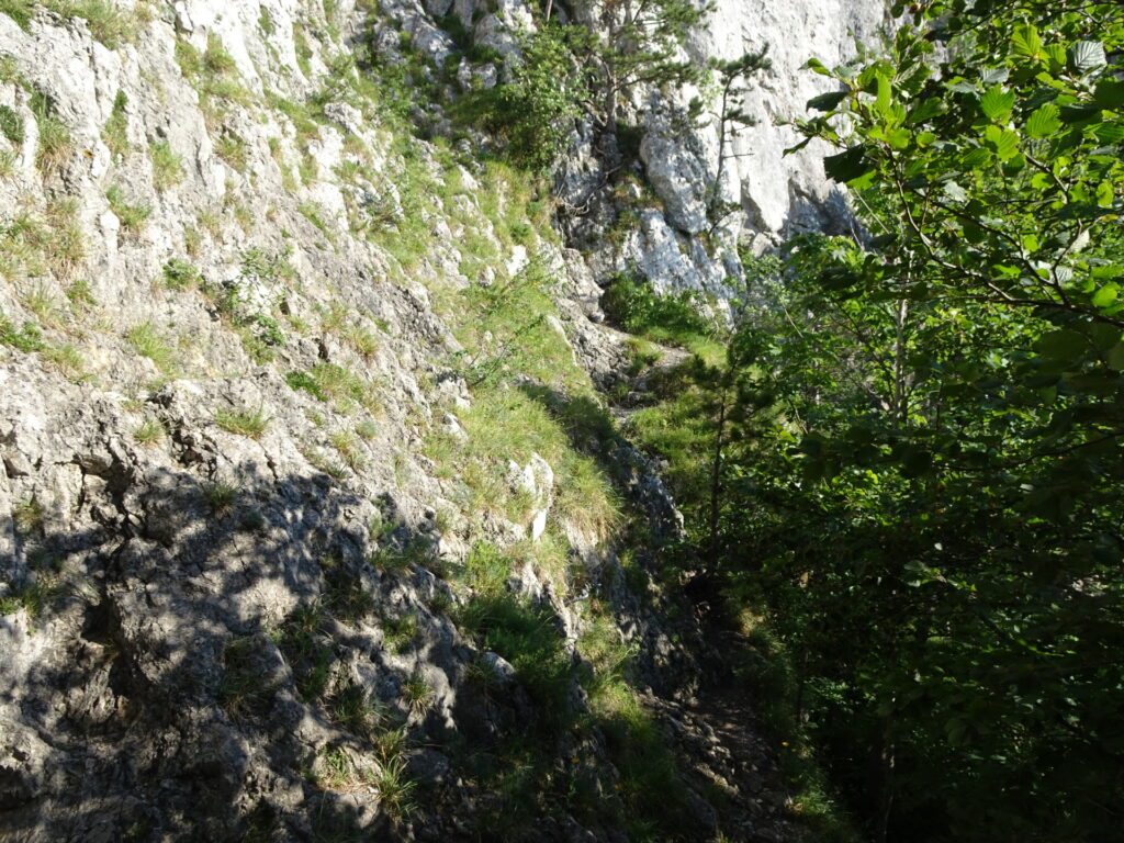 Start of <i>Coloir-Stiege</i> via ferrata