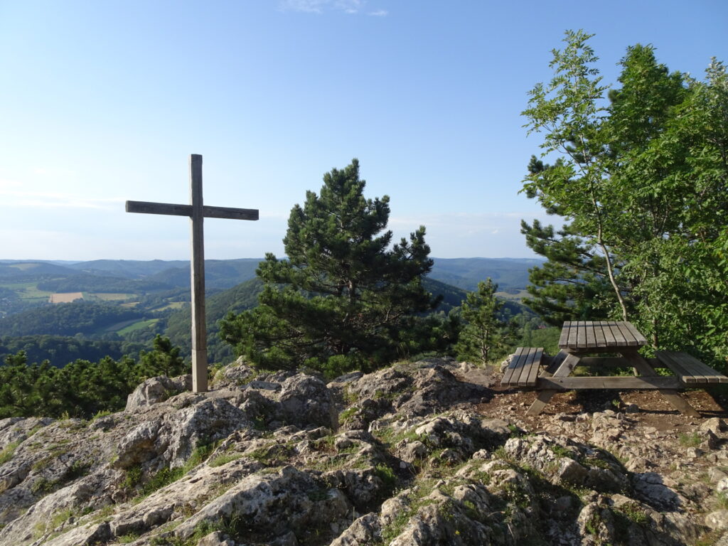 At the summit cross of <i>Peilstein</i>