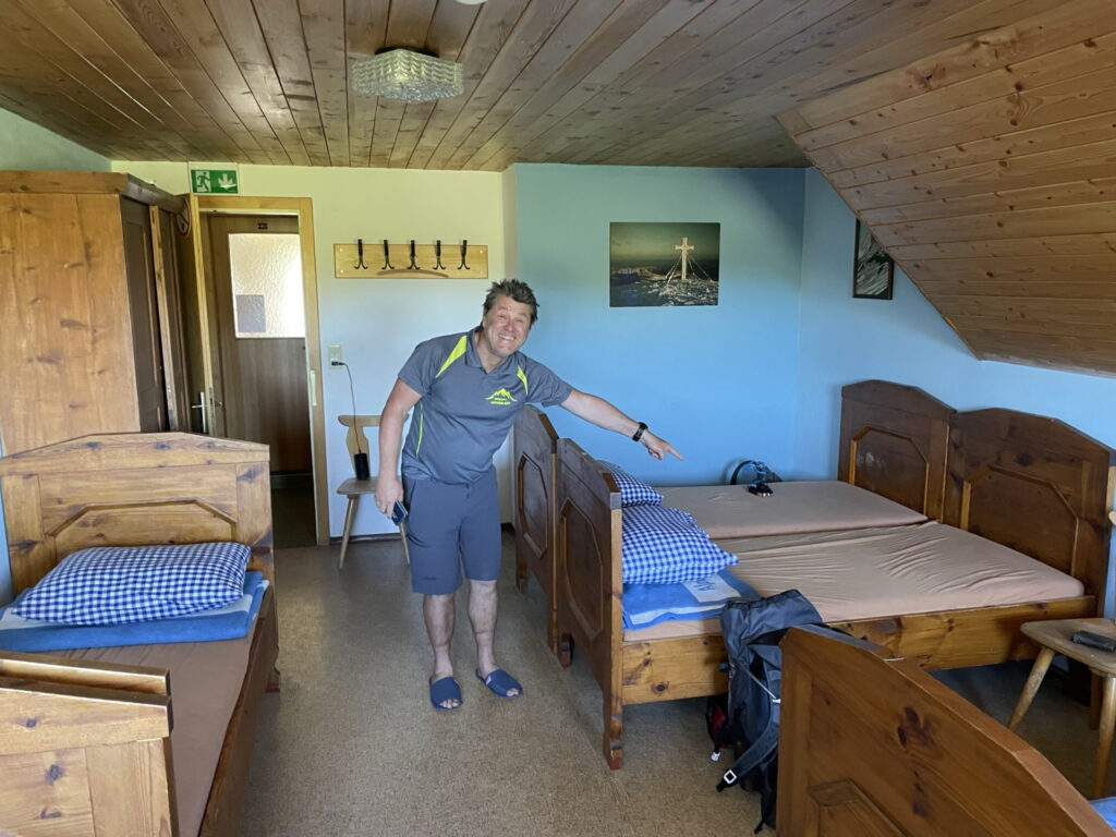 Robert checks out the beds in <i>Sonnschienhütte</i>