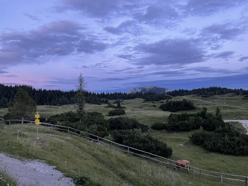 Sunset at <i>Sonnschienalm</i>