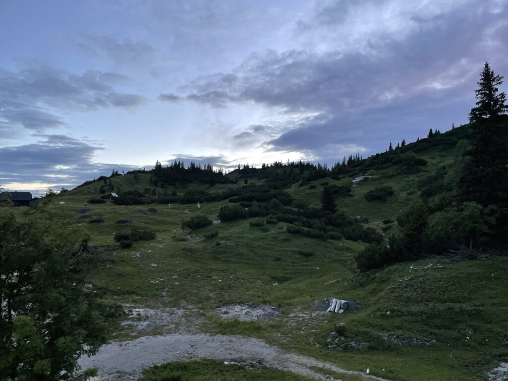 Sunset at <i>Sonnschienalm</i>