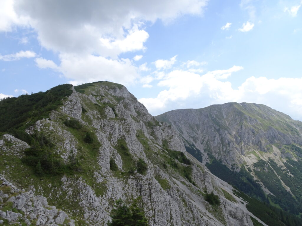 The summit of <i>Großer Wildkamm</i> (left) and <i>Hohe Veitsch</i> (right)