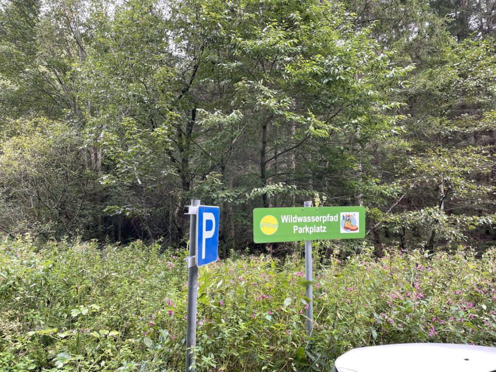 Passing by the parking <i>Wildwasserpfad</i>