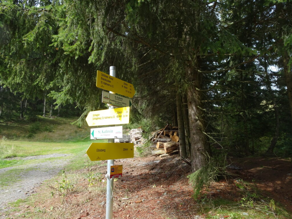 Turn right here and follow the trail towards <i>Schönes Kreuz</i>