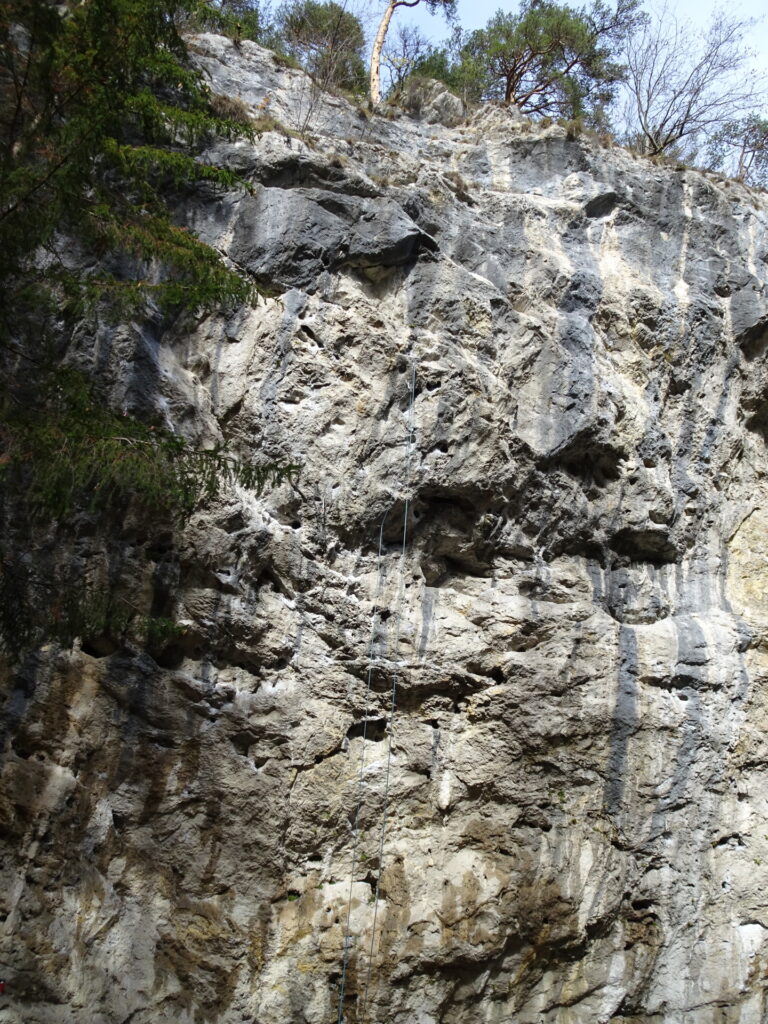 The climbing area next to the street