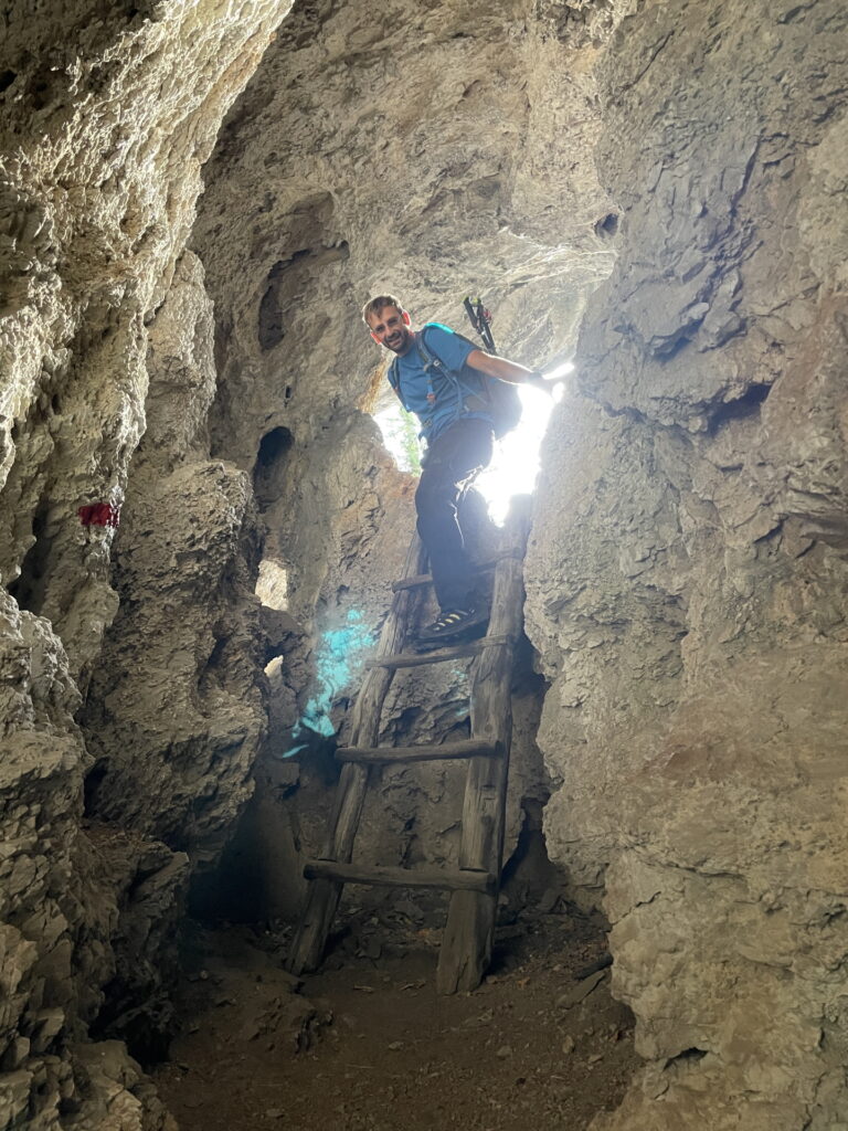 Stefan enters the <i>Luckerte Wand</i> cave