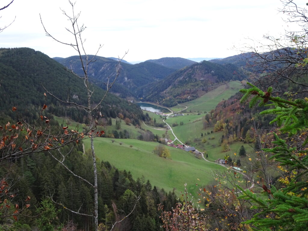View from the <i>Bahnwanderweg</i> towards <i>Puchberg</i>