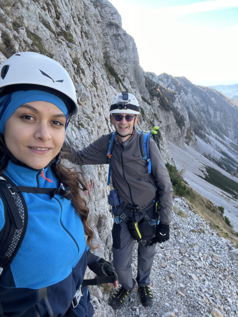 Eliane and Stefan are ready for the climb