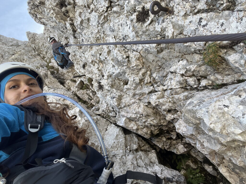 Eliane and Stefan are climbing up to <i>Veliki vrh</i>