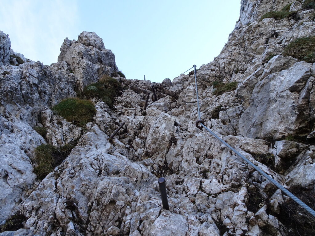 The last part of the via ferrata, the upper part is climbing terrain only!