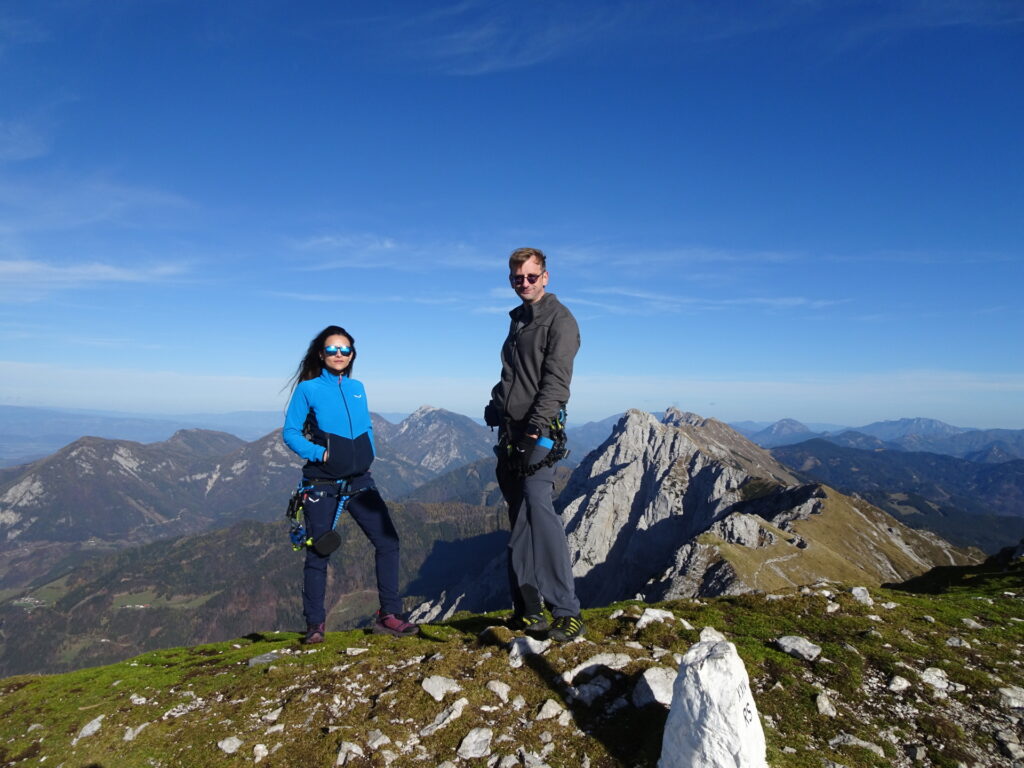 Eliane and Stefan at the summit of <i>Veliki vrh</i>