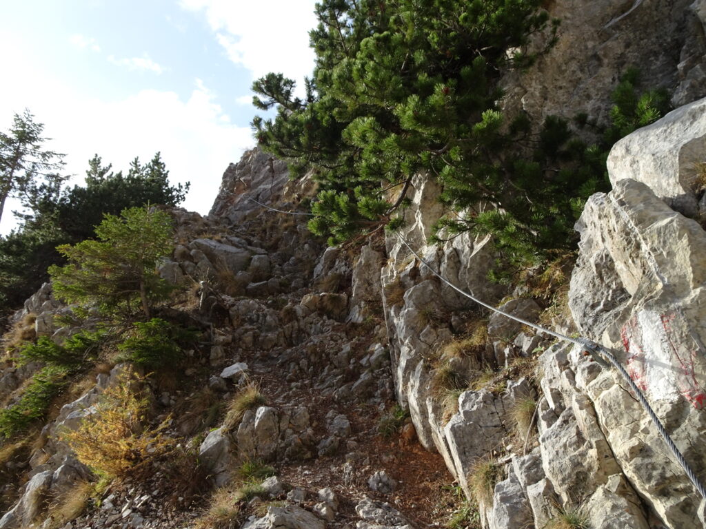 Climbing up towards the lower end of <i>Zahmes Gamseck</i>