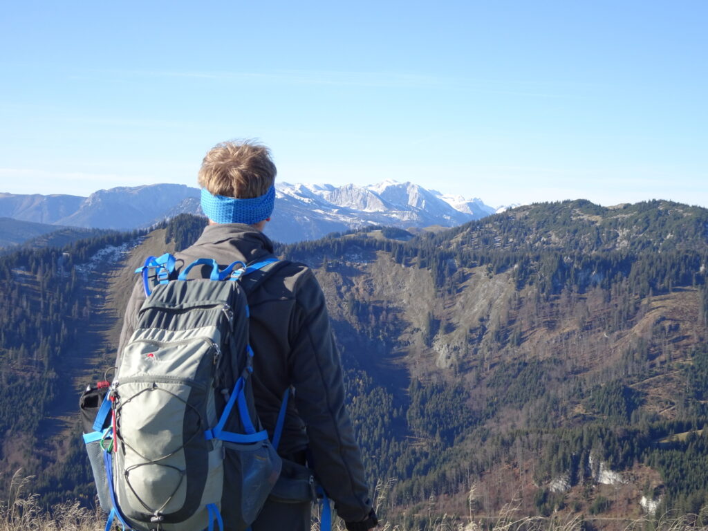 Stefan enjoys the view towards <i>Hochschwab</i> from <i>Großer Königskogel</i>