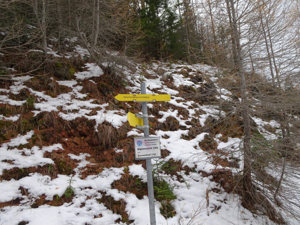 Leaving the forest road and turn into the trail towards <i>Knofeleben</i>