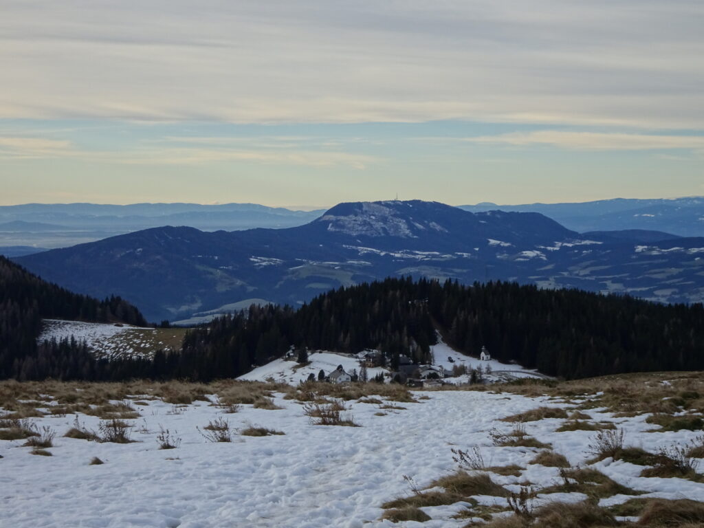 The <i>Schöckl</i> seen from the trail towards the wind generator