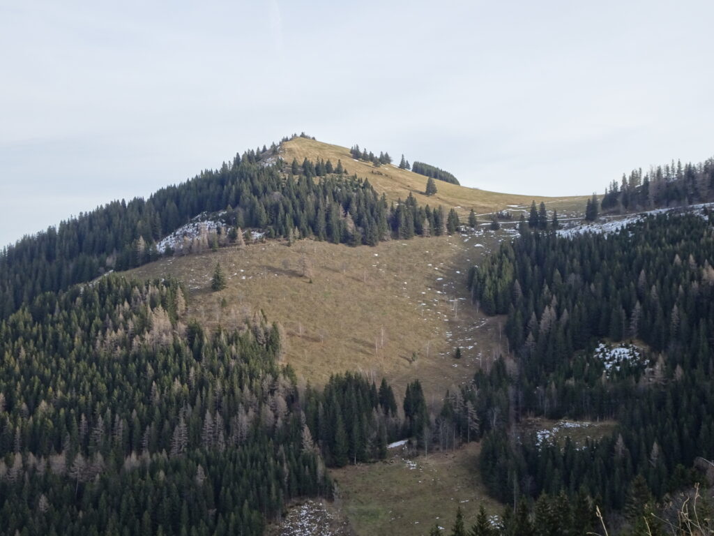 The <i>Streberkogel</i> seen from the trail back to <i>Stoakoglhütte</i>