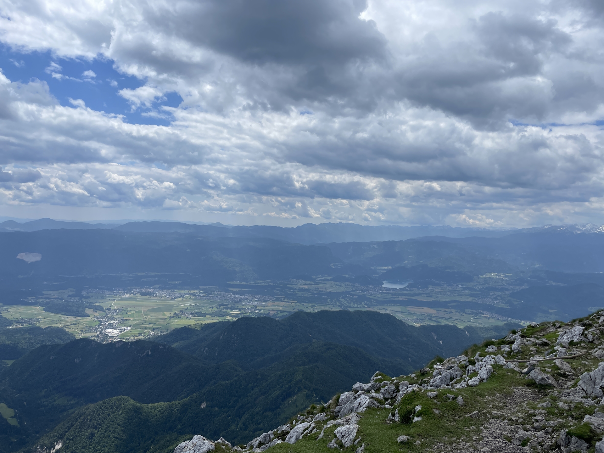 View towards <i>Lake Bled</i> from <i>Veliki vrh (Begunjščica)</i>