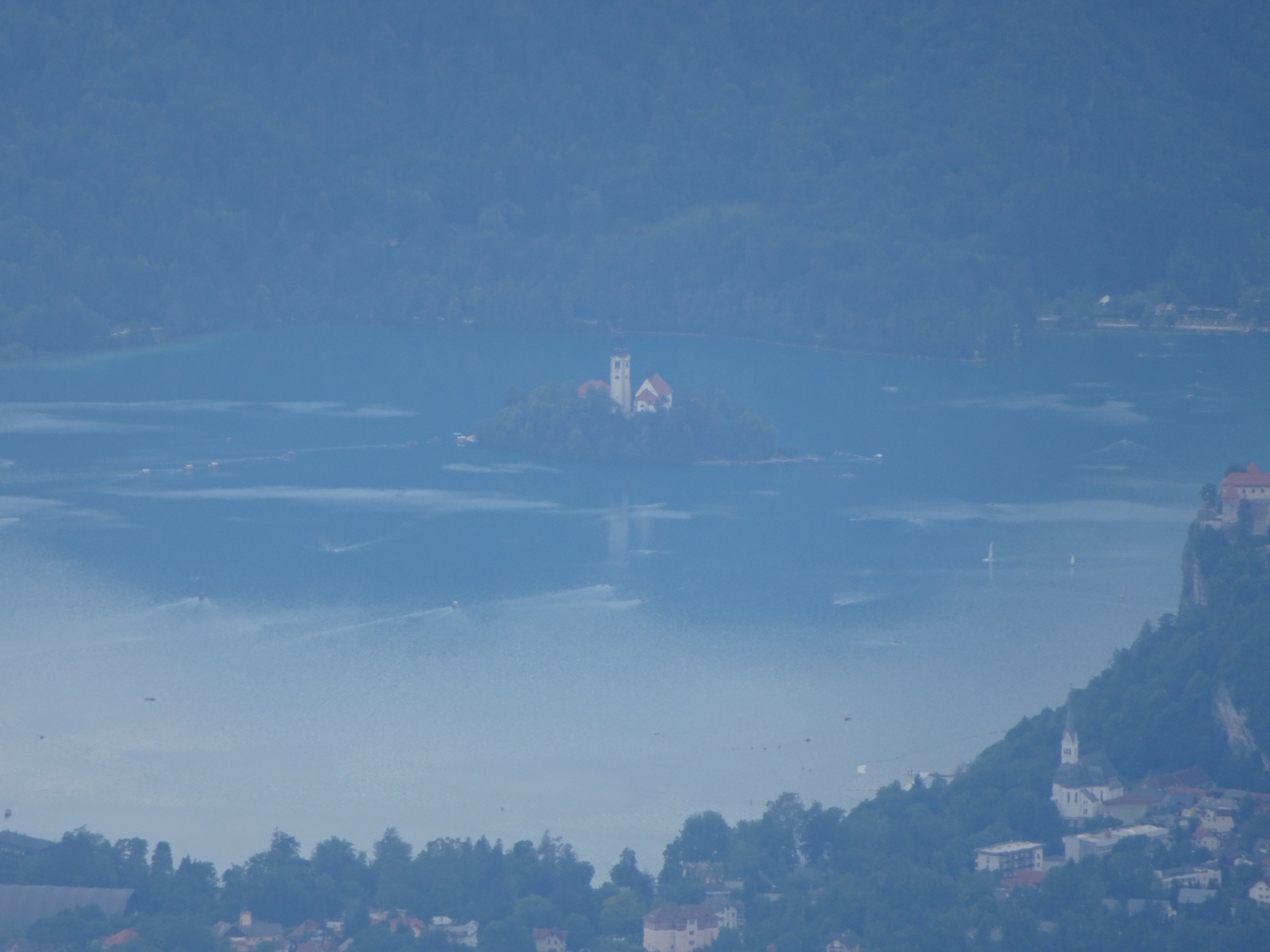The iconic <i>Lake Bled</i> seen from the summit